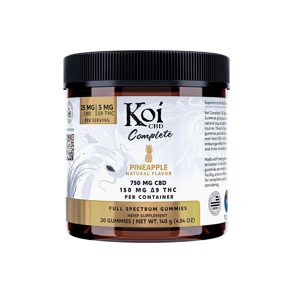 Koi 30 count Full Spectrum CBD and THC gummies in Pineapple