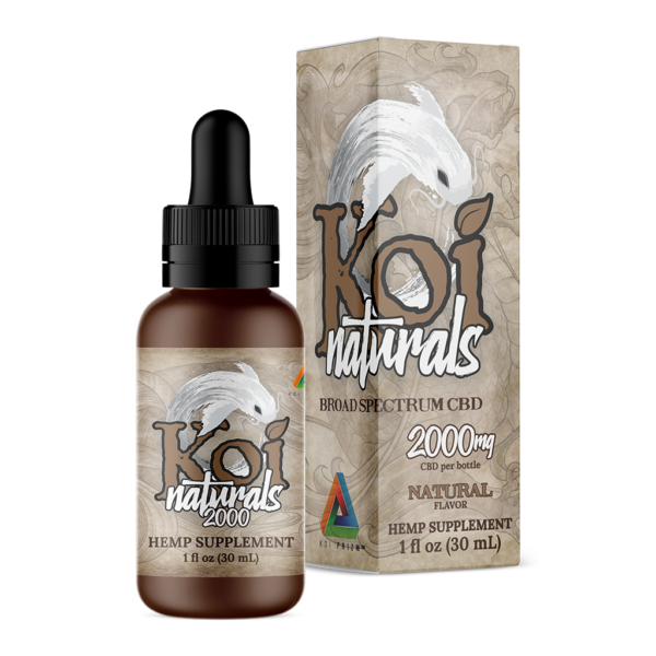 Koi Naturals Broad Spectrum CBD Tinctures in Natural with 2000 mg CBD