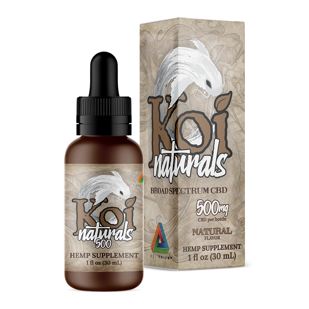 Koi Naturals Broad Spectrum CBD Tinctures in Natural with 500 mg CBD