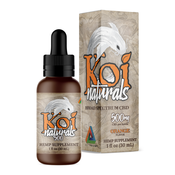 Koi Naturals Broad Spectrum CBD Tinctures in Orange with 500 mg CBD