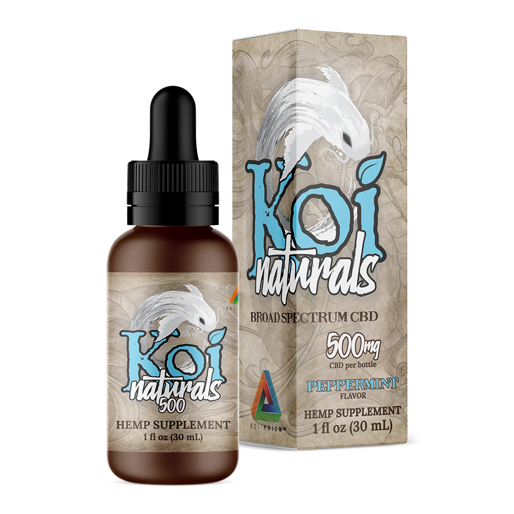Koi Naturals Broad Spectrum CBD Tinctures in Peppermint with 500 mg CBD