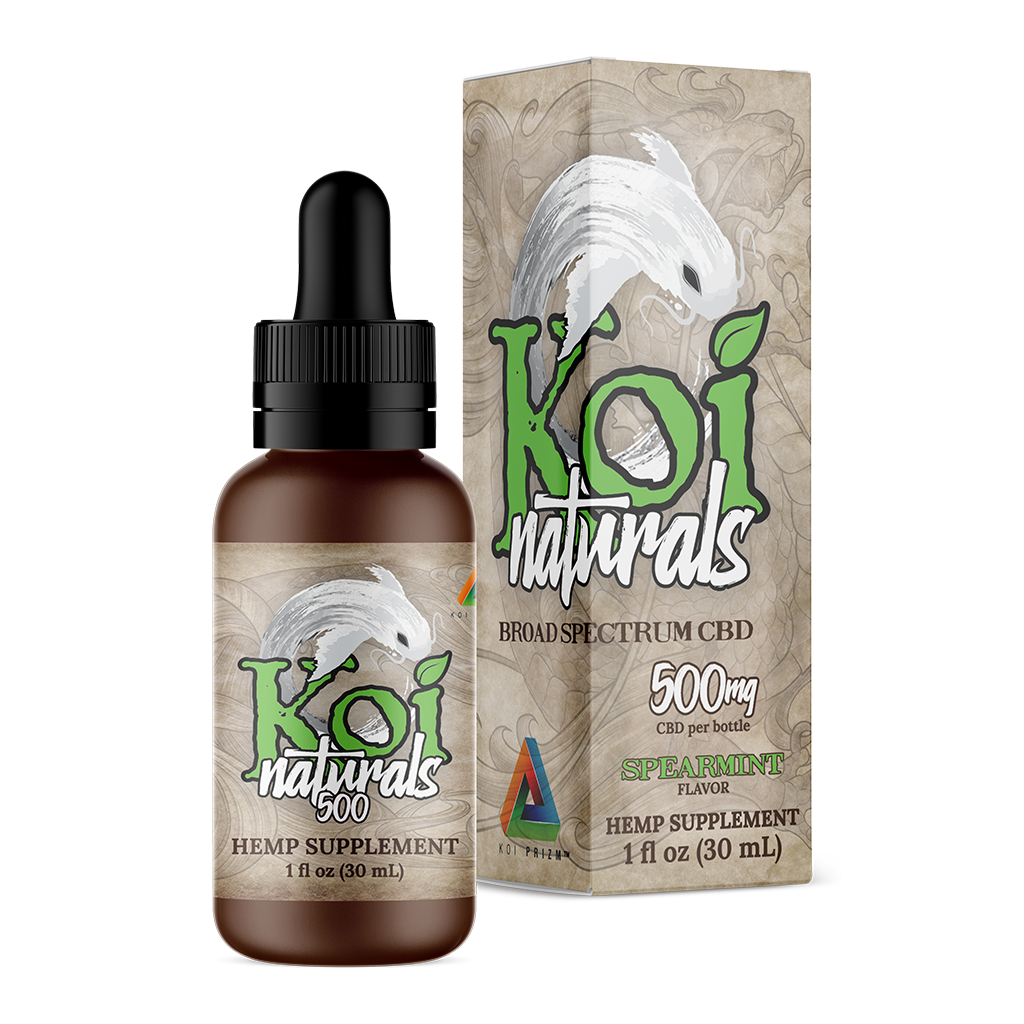 Koi Naturals Broad Spectrum CBD Tinctures in Spearmint with 500 mg CBD