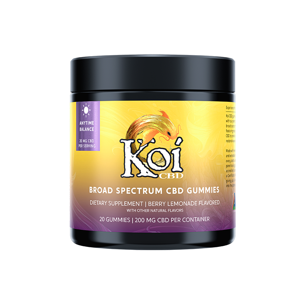 Broad Spectrum CBD Gummies by Koi CBD 20-count jar