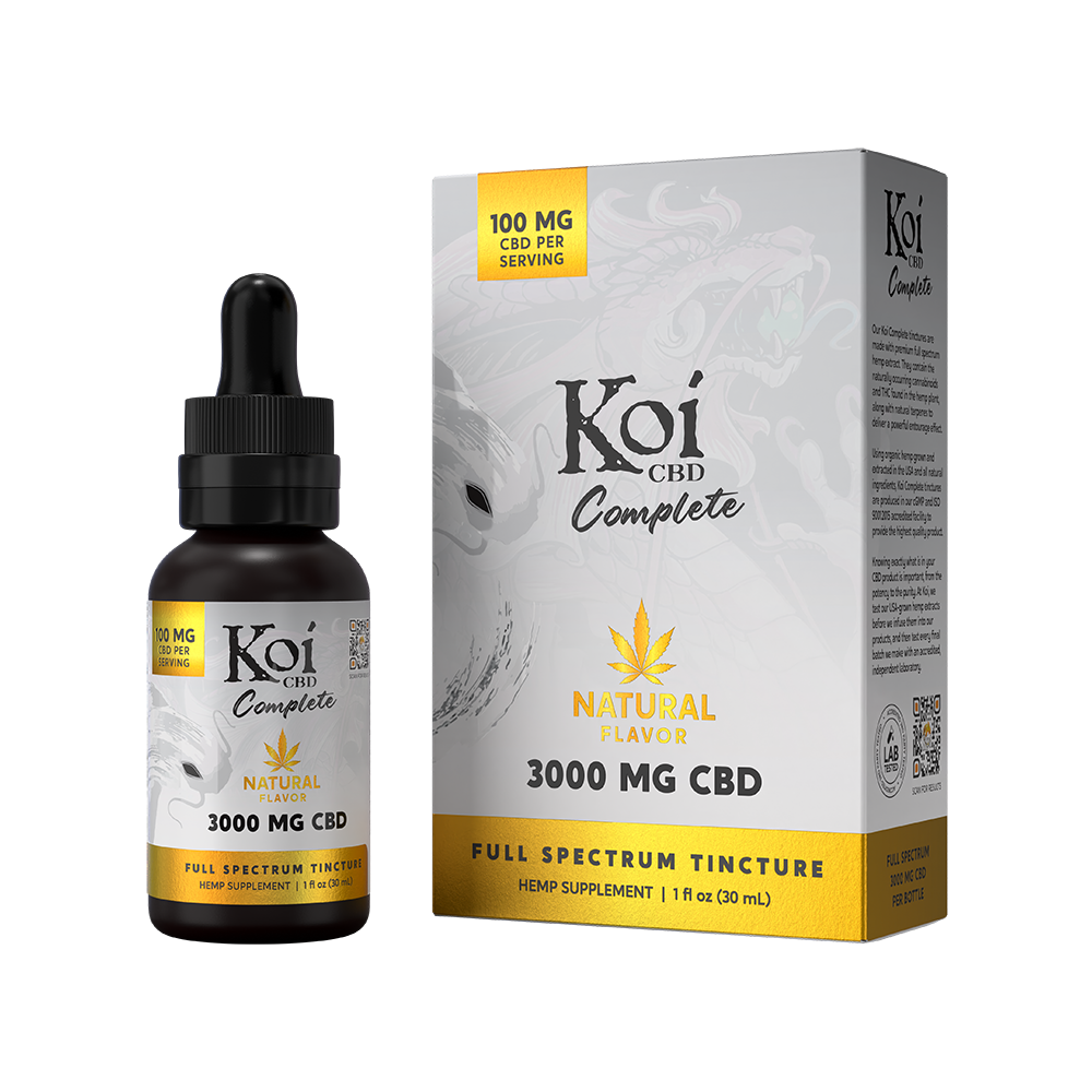 Koi full spectrum CBD tinctures Natural Flavor 3000 mg