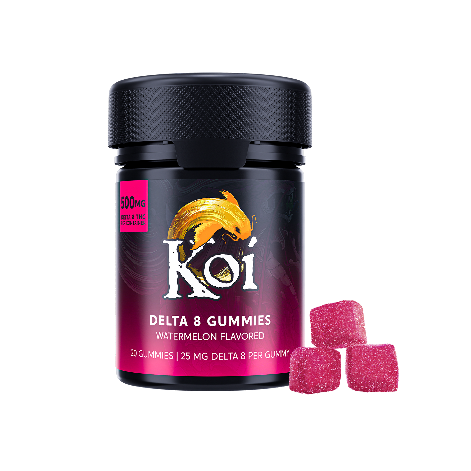 20-count Koi Delta 8 THC Gummies in Watermelon flavor