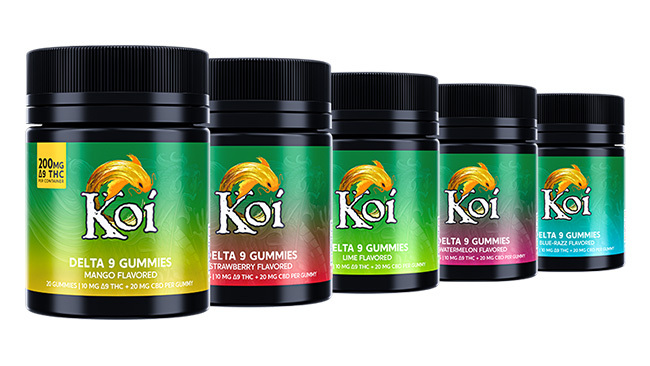Jars of Koi Delta 9 THC Gummies
